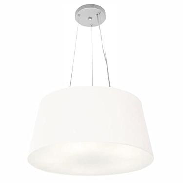 Imagem de Lustre Pendente Cone Cúpula Tecido 21/50x40 cm, Vivare Iluminação, Pendente4048 BR, Branco, Médio