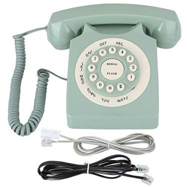 Imagem de Telefone Fixo De Estilo Retrô, Antigo Telefone Fixo Europeu Vintag, Chamada De Alta Definição Verde, Botão Claro Grande, Telefone Retrô Clássico Antigo