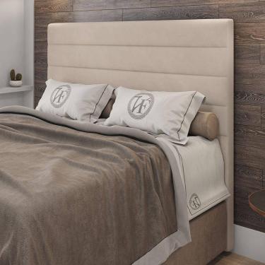 Imagem de Cabeceira King Size Napoli 193cm Veludo Bege c/ Frame Italian Flex