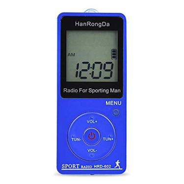 Imagem de HUIOP HRD-602 Receptor de Rádio Portátil Rádio FM/AM Display LCD Botão de Trava Rádio de Bolso com Fone de Ouvido Pedômetro Esportivo