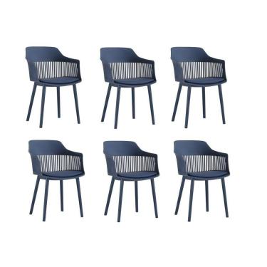 Imagem de Kit 6 Cadeiras Marcela Rivatti Móveis Azul Marinho