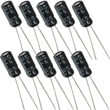Imagem de Capacitor Eletrolítico 47uF 35V - Kit 10 Peças