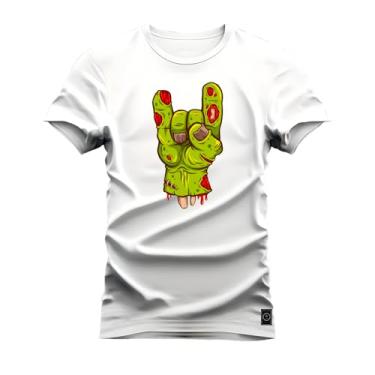 Imagem de Camiseta Agodão T-Shirt Unissex Premium Macia Estampada The Rock Show Branco P