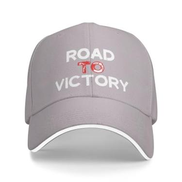 Imagem de Boné de beisebol clássico 2024 original Road in Victory Truckers ajustável para homens/mulheres boné de caminhoneiro cinza, Cinza, G