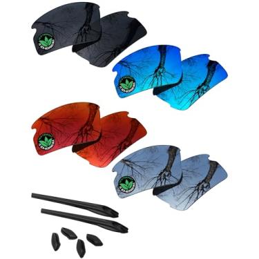 Imagem de Raydi 4 pares de lentes de reposição de policarbonato e kits de borracha para óculos de sol Oakley Flak 2.0 OO9295, lentes polarizadas, proteção UV