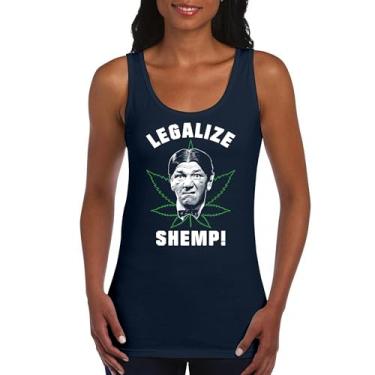 Imagem de Camiseta regata feminina Legalize Shemp The Three Stooges 420 Weed Smoking 3 American Legends Curly Moe Howard Larry Trio, Azul marinho, G
