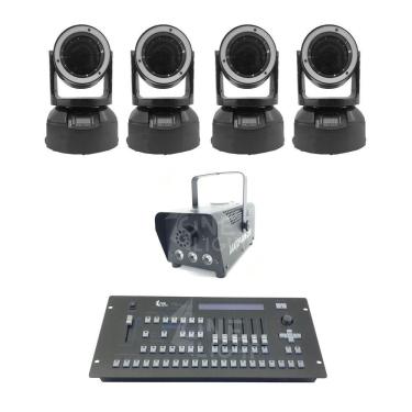 Imagem de Kit 4 Mini Moving Beam + Máquina De Fumaça 600W + Mesa Pilot