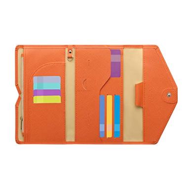 Imagem de ZOPPEN Carteira de viagem multiuso com bloqueio de RFID para passaporte Porta-cartão de vacina e passaporte, combo organizador de documentos com três dobras, essenciais para viagem, One Size, Casual