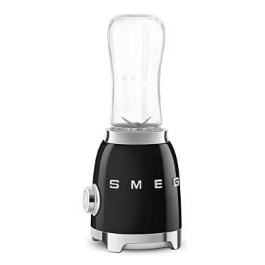 Imagem de SMEG Liquidificador pessoal retrô com 2 frascos PBF01BLUS, preto