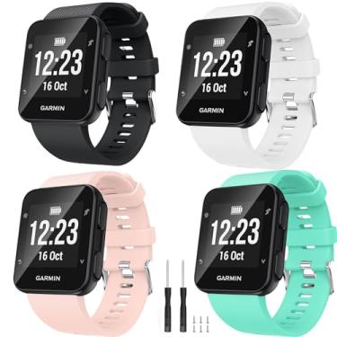 Imagem de BaayCerrie Pulseira de substituição para relógio Garmin Forerunner 35, pulseira de silicone macio compatível com smartwatch Forerunner 35