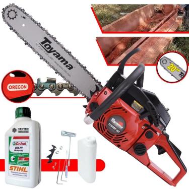 Imagem de Motosserra Toyama TCS58F-G2 Á Gasolina 2T 55cc 3,2HP 13.500RPM Sabre de 20 Polegadas Ponta Rolante, Robusta e de Alta Potência + ÓLEO STIHL 2T