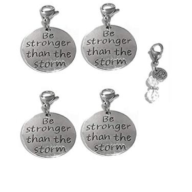 Imagem de Conjunto de 4 pingentes de encaixe, construa sua própria pulseira, bolsa, bolsa, mensagem, inspirador, chaveiro, puxador com zíper, joias, Metal