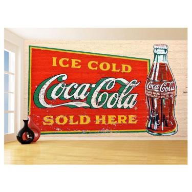 Imagem de Papel De Parede 3D Arte Retrô Coca Cola Mural 3,5M Tra159