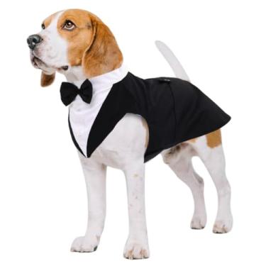 Imagem de Kuoser Conjunto de fato de smoking para cães e bandana, terno de festa de casamento de smoking para cães, camisa de gravata borboleta formal para cães pequenos, médios e grandes, Golden Retriever Samo