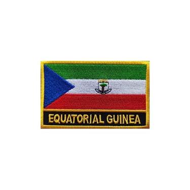 Imagem de Ruoming 1 peça de adesivos de bandeira da Guiné Equatorial, passar a ferro ou costurar, bordado, tático, militar, nacional da Guiné Equatorial (Guiné Equatorial)*
