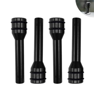 Imagem de awlbed 4 peças de tampa de pino de tração, puxador de fechadura de porta interior de carro, trava de porta de segurança antiarranhões de metal, trava de porta de segurança personalizada, botão de status de bloqueio de porta modificado, capa decorativa universal para carros (preto)