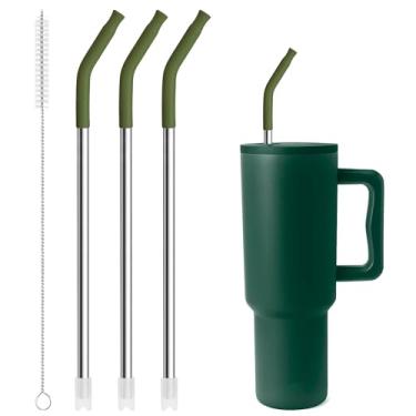 Imagem de Snowfall Canudos de metal de 31 cm para copo simples e moderno de 1,13 g, canudos de aço inoxidável extra longos reutilizáveis de substituição para copos Simply Modern de 1,134 g, copos de vidro de