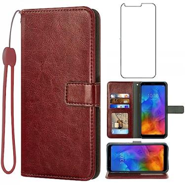 Imagem de Asuwish Compatível com LG Q7 Q7+ Plus 7Q Alpha capa carteira protetora de tela de vidro temperado e capa flip de couro suporte para cartão acessórios capas de telefone para LG Q7plus LGQ7+ Q7a