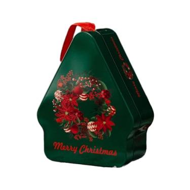 Imagem de menolana Caixa de doces de Natal Caixa de presente de Natal Enfeite decorativo Embalagem de presente Chocolate Snacks Armazenamento Lata de biscoito Saco de, Coroa Verde Escuro