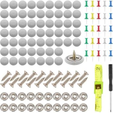 Imagem de OTUAYAUTO Kit de reparo de teto de carro com 60 peças – Rebites de encaixe de teto automático com fivela fixa de flanela com ferramenta de instalação, para caminhão, SUV, carro (cinza)