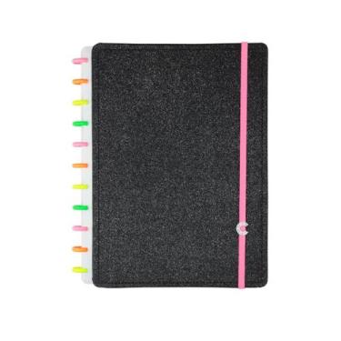 Imagem de Caderno Inteligente Lets Glitter Neon Black Preto Ci Tamanho Grande de