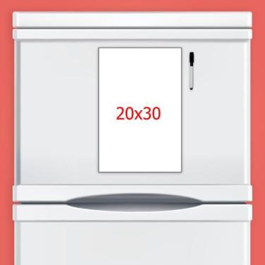 Imagem de Imã de geladeiras porta recados decorativo escreve apaga 20x30cm branc