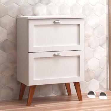 Imagem de Gabinete para Banheiro com Tampo 60cm Retro Mdf Branco Milano - On Móveis