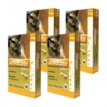 Imagem de 4 Advocate Gatos Até 4 Kg Antipulgas Envio Imediato Com Nf - Elanco