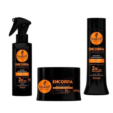 Imagem de Haskell Encorpa Cabelo Kit - Finalizador + Máscara + Shampoo, Kit