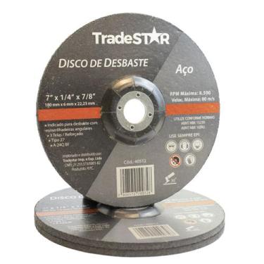 Imagem de Disco De Desbaste Metal 7 Pol 180 X 6 mm - Tradestar
