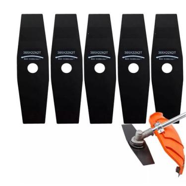 Imagem de 5 Lamina Faca P/ Roçadeira Stihl Fs220 Fs350 305x22mm - IDEIAPRO 