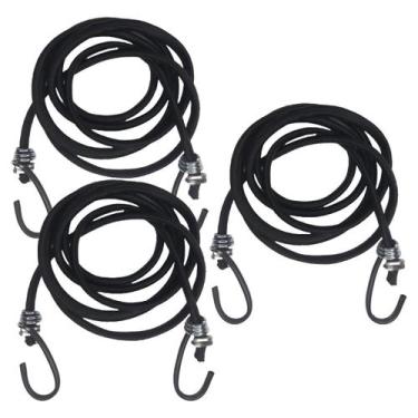 Imagem de Kit 3 Extensor Corda Elástico 2,0M Gancho de Ferro Amarrar Carga Bagag