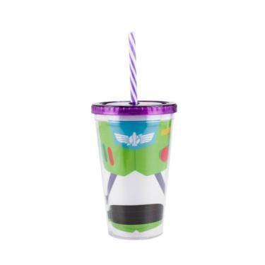 Imagem de Copo Com Canudo Buzz Lightyear Toy Story 450ml Disney - Taimes