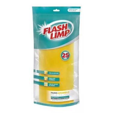 Imagem de Rolo Com Pano Amarelo Multiuso Com 25 Peças Flashlimp - Flashlimp 