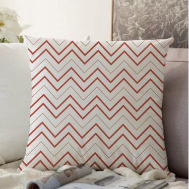 Imagem de Almofada Algodão Serigrafada Missoni 40x40cm Vermelha - FASTLAR