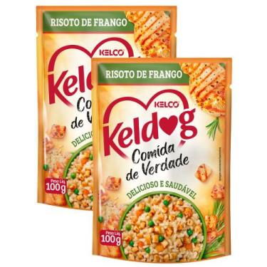 Imagem de Kit 2 Ração Úmida para Cachorro Keldog Risoto de Frango em Sachê 100g
