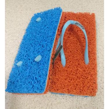 Imagem de Chinelos Apaju, duplo capacho quadrado, Laranja, Azul bb, 41/42