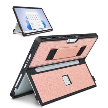 Imagem de SSS·GRGB Capa compatível com Microsoft Surface Pro 11/10/9/8 13 polegadas, com capa para stent, alça de mão, capa robusta multifuncional compatível com teclado tipo capa, rosa acoplado