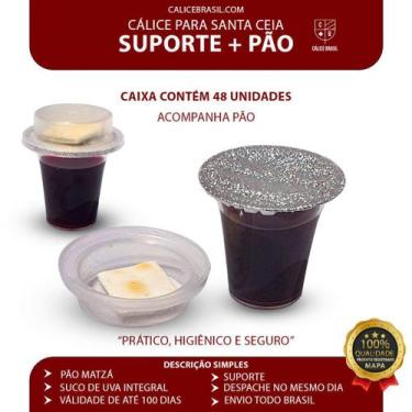 Imagem de Cálice Suporte  Suco + Pão + Suporte  Caixa 48 und - Cálice Brasil