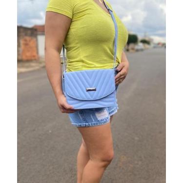 Imagem de Bolsas femininas transversal de ombro lateral bordada - MANU SHOES, Az