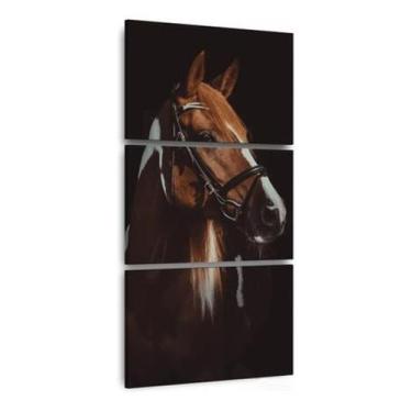 Imagem de Quadro Cavalo Vertical Decorativo Corredor Recepção 3 Peças - NEYRAD
