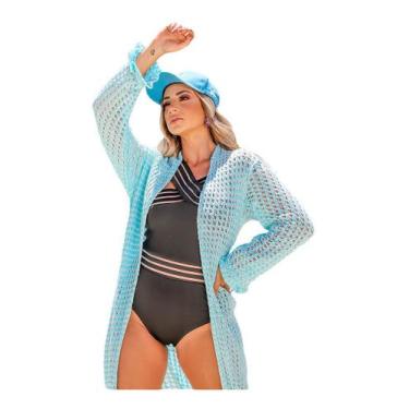 Imagem de Saída Praia Feminina Longa Kimono Maxi Sobretudo Flare - EUC STORE, U 