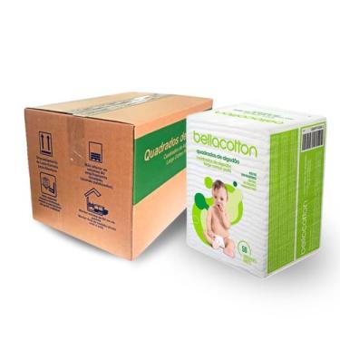 Imagem de Algodão quadrado bebê bellacotton 600 unidades (12pac. c/ 50uni) - Cre
