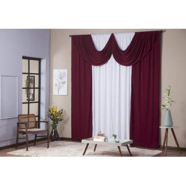 Imagem de Cortina Paris 3,00 x 2,80 Decorativa com Bando Sala Quarto Porta Balcã