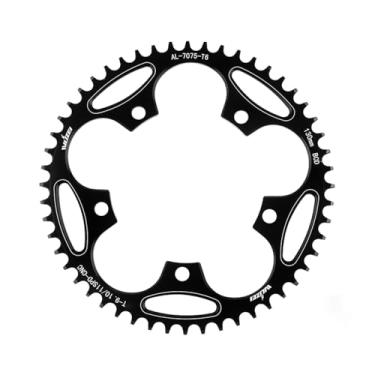 Imagem de KTKEET Anel de corrente 110/130 BCD 36/38/40/42/44/46/48/50/52/54/56/58/60T 5 parafusos redondo estreito largo para bicicleta dobrável de estrada de 9/10/11 velocidades (130BCD 48T)