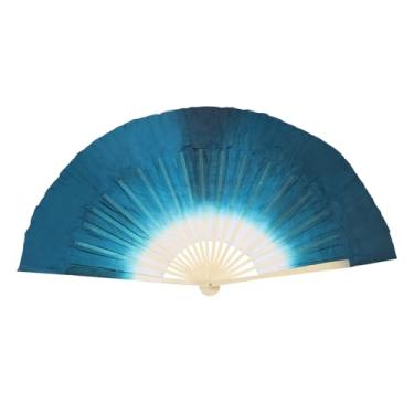 Imagem de PATIKIL Véu de seda para o ventre e direita, 35,5 cm, 1 pacote com 1 dança do ventre dobrável para mulheres, dança, desempenho, esporte, safira azul