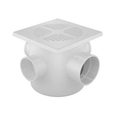 Imagem de Caixa Sifonada com 3 Entradas 100x100x50mm Esgoto Predial - FORTLEV