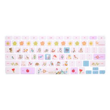 Imagem de HRH Capa de teclado para Samsung Chromebook 4 3 XE310XBA XE500C13 XE501C13 29.5 cm/Chromebook 4 39.6 cm XE350XBA/Chromebook 2 XE500C12/Chromebook Plus V2 2-em-1 XE520QAB XE521QAB 80 cm. Animais da