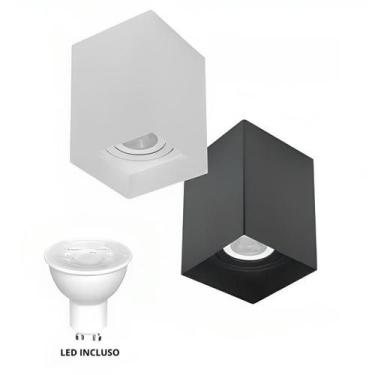 Imagem de Spot Plafon Sobrepor Quadrado MR16 Direcionável GU10 Led Incluso - INF