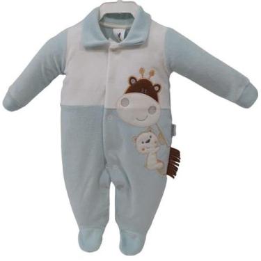 Imagem de Macacão Bordado Plush Bebê Menino Inverno Chuquinha 2879, Azul, M ( 3 